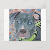 Blaue Mit Augen Puppy-Malerei Postkarte (Vorderseite)