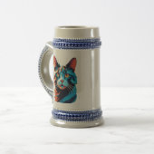 Blaue Mit Augen Purrfektion Tasse (Vorderseite Links)