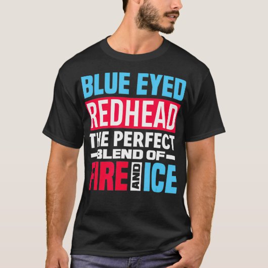 Blaue Mit Augen Rotkopfblende aus Feuereis - Funny T-Shirt (Vorderseite)