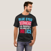 Blaue Mit Augen Rotkopfblende aus Feuereis - Funny T-Shirt (Vorne ganz)