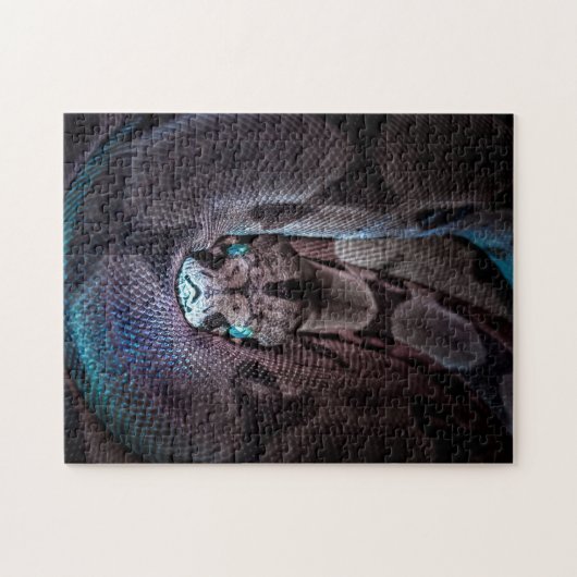 Blaue Mit Augen Schlange Jigsaw Puzzle (Horizontal)