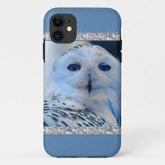 Blaue mit Augen Schneeeule Case-Mate iPhone Hülle (Rückseite)