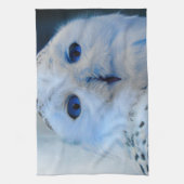 Blaue mit Augen Schneeeule Handtuch (Vertikal)