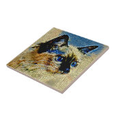 Blaue Mit Augen siamesische Katze Mosaikfliesen Fliese (Seite)