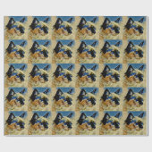 Blaue Mit Augen siamesische Katze Mosaikfliesen Geschenkpapier (Flach)