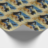 Blaue Mit Augen siamesische Katze Mosaikfliesen Geschenkpapier (Ecke)