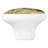 Blaue Mit Augen siamesische Katze Mosaikfliesen Keramikknauf (Seitenansicht)