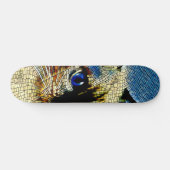 Blaue Mit Augen siamesische Katze Mosaikfliesen Skateboard (Horizontal)