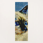Blaue Mit Augen siamesische Katze Mosaikfliesen Yogamatte (Rückseite)
