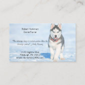 Blaue Mit Augen sibirische Husky-Hundeschulung/Bod Visitenkarte (Rückseite)