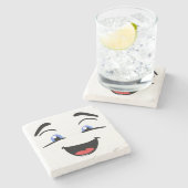 BLAUE MIT AUGEN STEINUNTERSETZER (Seitenansicht)