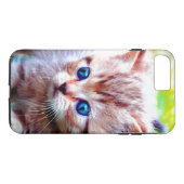 Blaue Mit Augen Strickkatzenkatze Case-Mate iPhone Hülle (Rückseite (Horizontal))