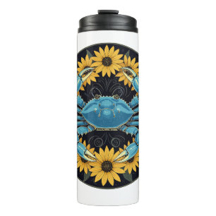 Blaue Mit Augen Susan-Blume Thermosbecher