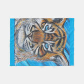 Blaue Mit Augen Tiger-Malerei Fleecedecke (Vorderseite (Horizontal))