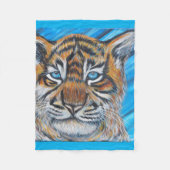 Blaue Mit Augen Tiger-Malerei Fleecedecke (Vorderseite)