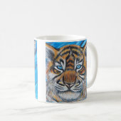 Blaue Mit Augen Tiger-Malerei Kaffeetasse (VorderseiteRechts)