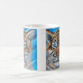 Blaue Mit Augen Tiger-Malerei Kaffeetasse (Mittel)