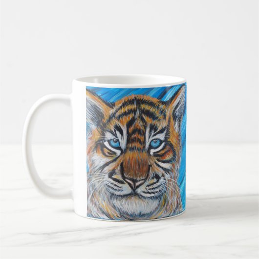 Blaue Mit Augen Tiger-Malerei Kaffeetasse (Links)