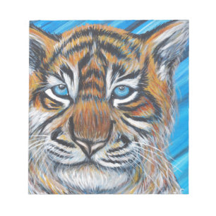 Blaue Mit Augen Tiger-Malerei Notizblock