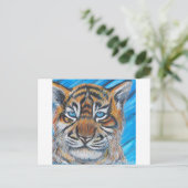 Blaue Mit Augen Tiger-Malerei Postkarte (Stehend Vorderseite)