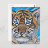 Blaue Mit Augen Tiger-Malerei Postkarte (Vorne/Hinten)