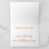 Blaue Mit Augen Tiger und rosa Blume Karte (Innenseite)