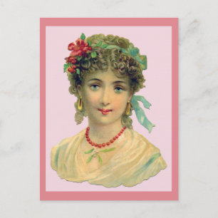 Blaue Mit Augen Viktorianische Frau Postkarte