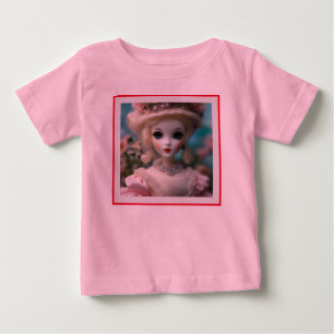 Blaue Mit Augen Vintage Puppe Baby T-shirt