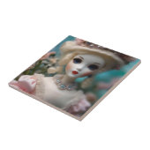 Blaue Mit Augen Vintage Puppe Fliese (Seite)