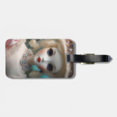 Blaue Mit Augen Vintage Puppe Gepäckanhänger (Rückseite horizontal)