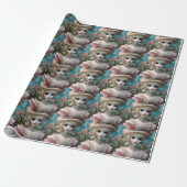 Blaue Mit Augen Vintage Puppe Geschenkpapier (Ungerollt)