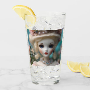 Blaue Mit Augen Vintage Puppe Glas