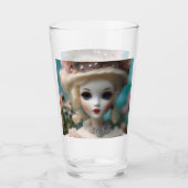 Blaue Mit Augen Vintage Puppe Glas (Vorderseite)