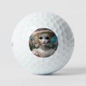 Blaue Mit Augen Vintage Puppe Golfball (Vorderseite)
