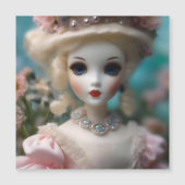 Blaue Mit Augen Vintage Puppe Magnetkarte (Vorderseite)