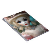 Blaue Mit Augen Vintage Puppe Notizblock (Rechte Seite)