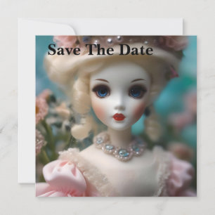 Blaue Mit Augen Vintage Puppe Save The Date
