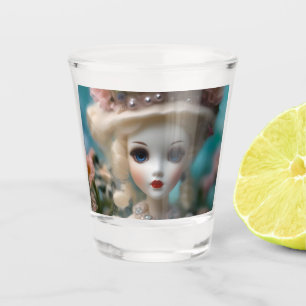 Blaue Mit Augen Vintage Puppe Schnapsglas