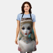 Blaue Mit Augen Vintage Puppe Schürze (Getragen)