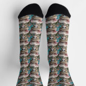 Blaue Mit Augen Vintage Puppe Socken (Oben)