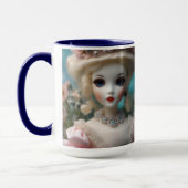 Blaue Mit Augen Vintage Puppe Tasse (Links)