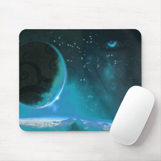 Blaue mit Augen Welt Mousepad (Mit Mouse)