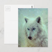 Blaue Mit Augen Wolf-Malerei Postkarte (Vorne/Hinten)