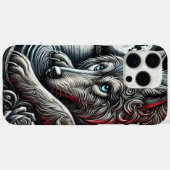 Blaue Mit Augen Wolf Night Art Case-Mate iPhone Hülle (Rückseite (Horizontal))