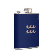 Blaue Mit Monogramm Flasche - Zodiac - Aquarius Flachmann (Rechts)