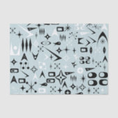 Blaue Mitte Jahrhundert Modernes Gewebepapier Seidenpapier (Vorderseite)