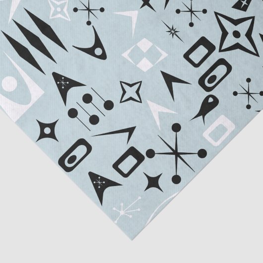 Blaue Mitte Jahrhundert Modernes Gewebepapier Seidenpapier (Ausschnitt)