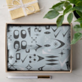 Blaue Mitte Jahrhundert Modernes Gewebepapier Seidenpapier (Geschenk)