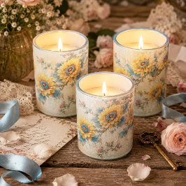Blaue Mitte Vintage Sonnenblumen-Zweig-Dekoupage Seidenpapier