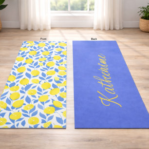 Blaue Mittelmeer-Zitronen Yogamatte